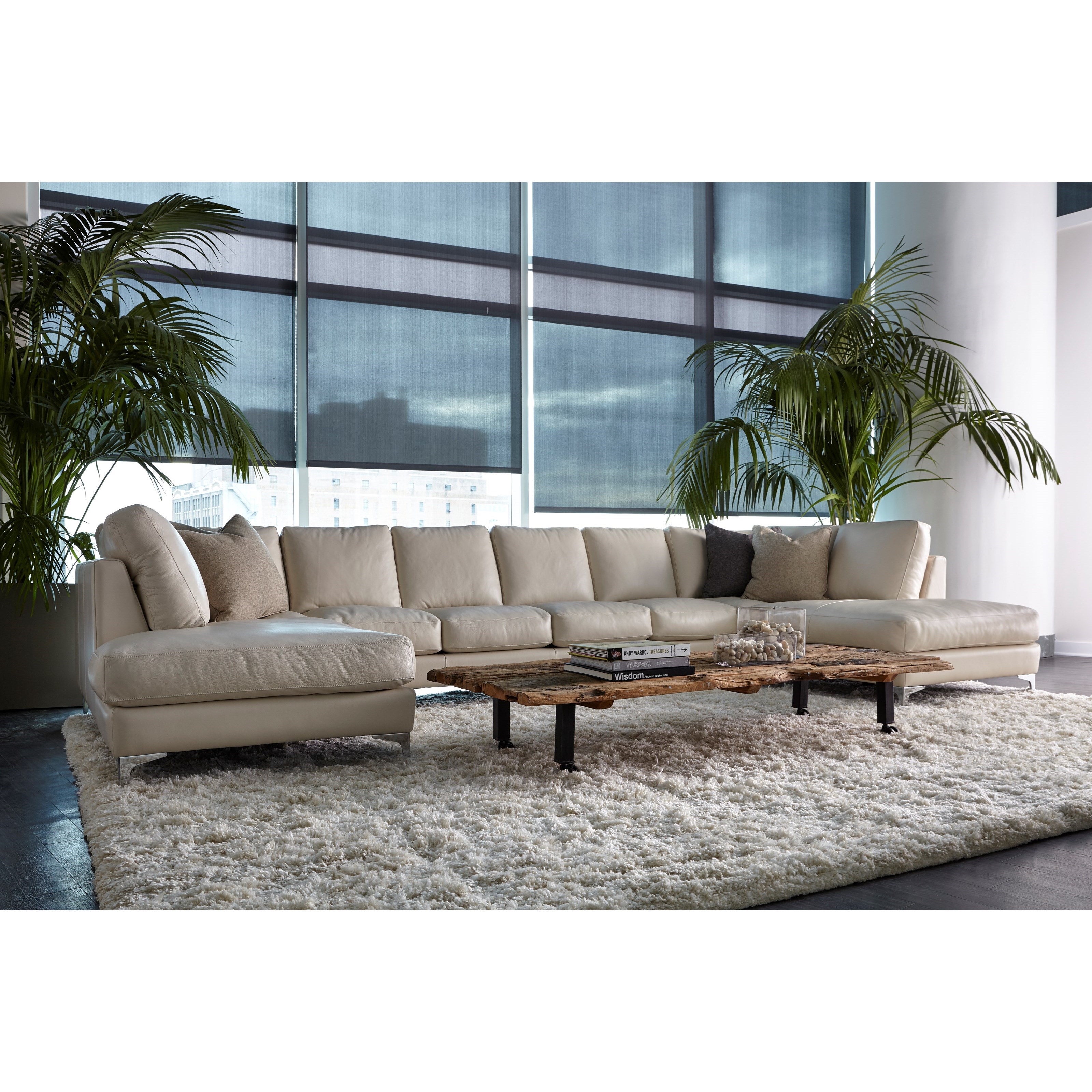 American Leather Kendall Contemporary 6Seat UShape Sectional Sprintz Furniture Sectional Sofas